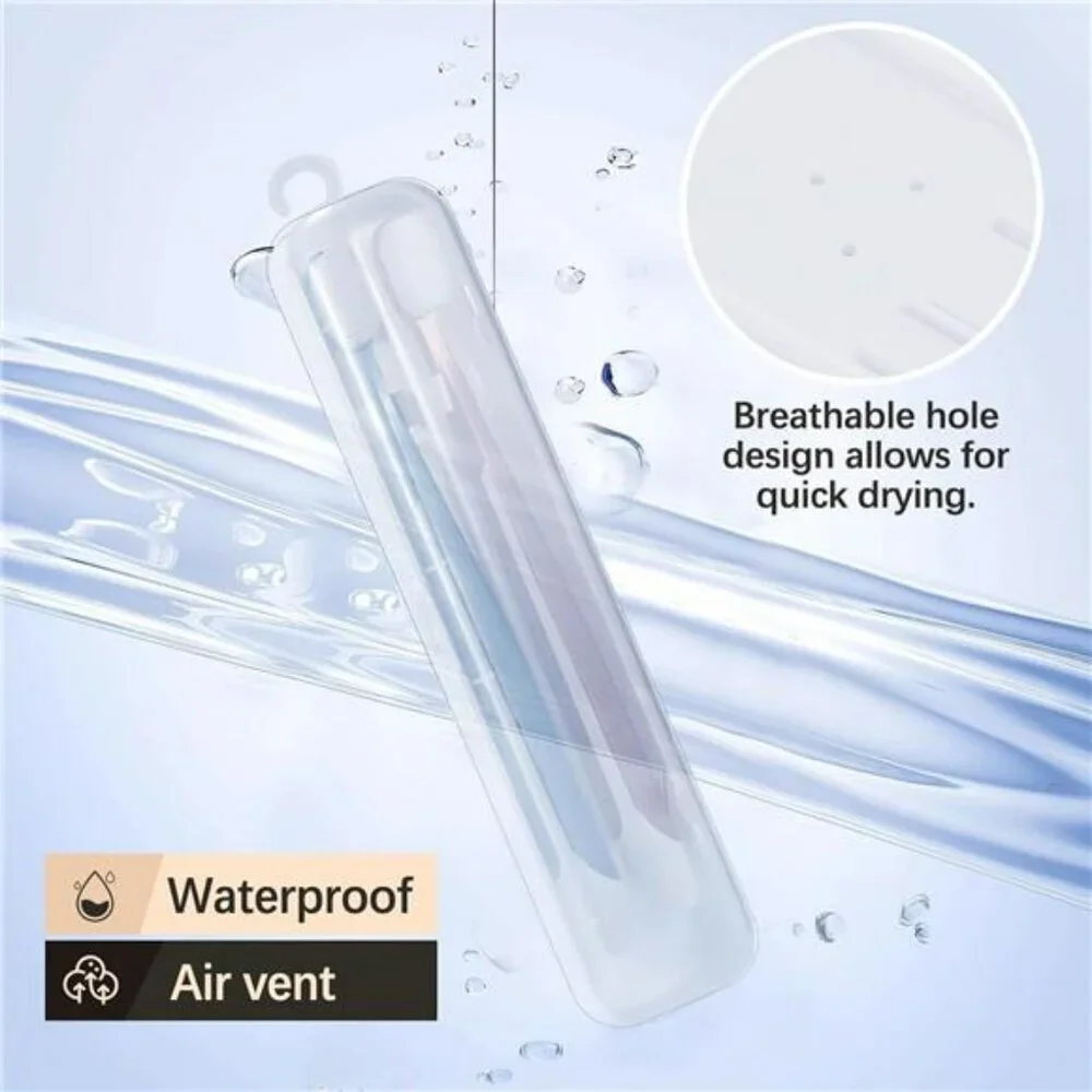 Toothbrush travel case holder set portable container for manual toothbrushes